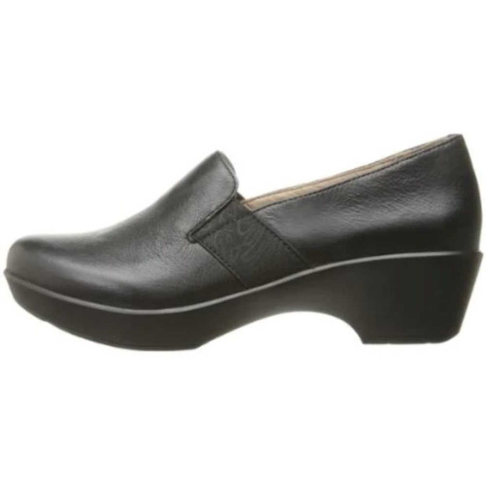 DANSKO Jessica Black Nappa Leather Floral Trim Clog Slip On Shoe Size 42/11.5-12